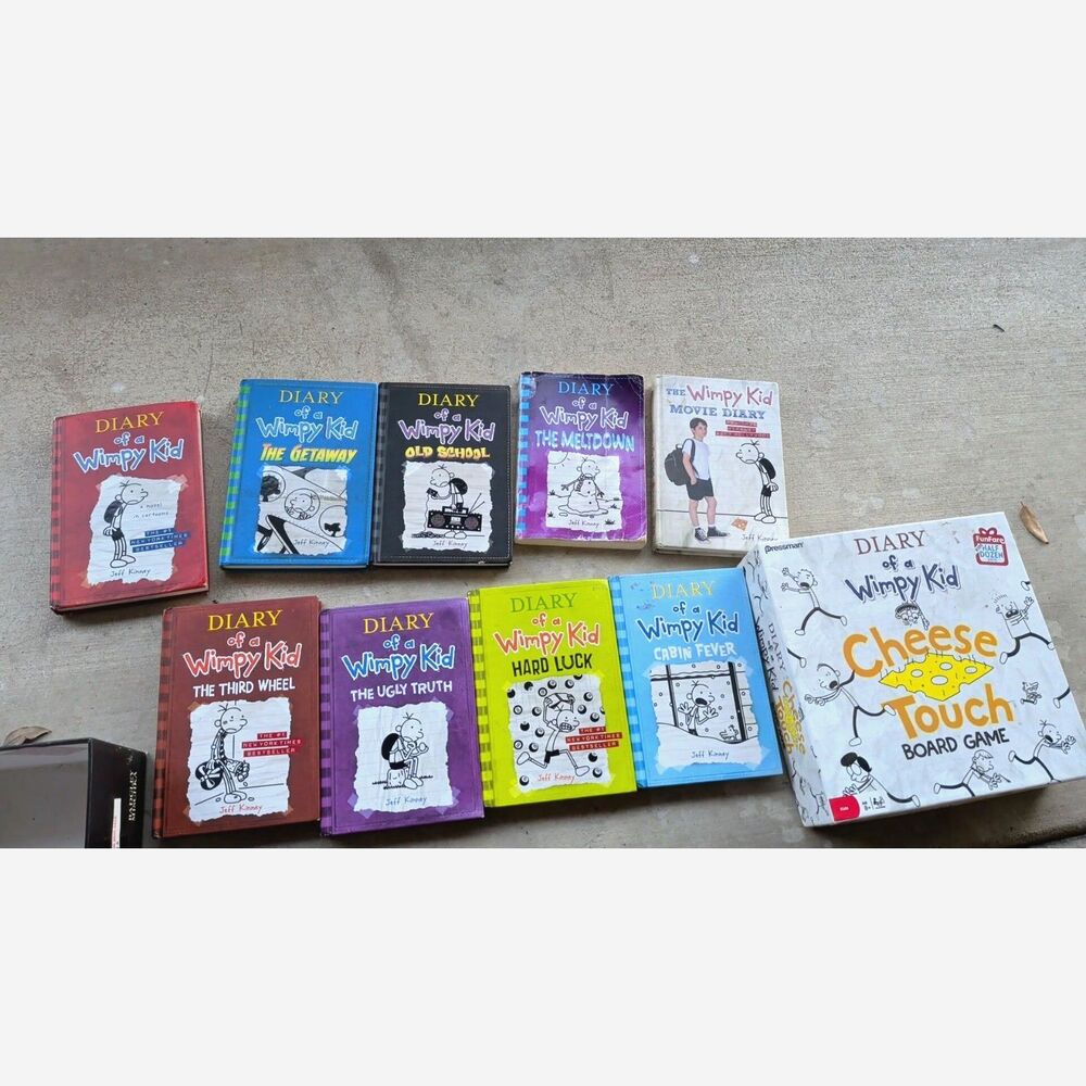 Collection of "Diary of a Wimpy Kid" books by Jeff Kinney Cheese Touch BoardGame